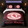 Set Biancheria da Letto Personalizzato Middlesbrough FC con Nome Testo 1 Copripiumino + 2 Federe Logo Calcio Regalo Personalizzato per Occasioni Speciali Decorazione Camera da Letto
