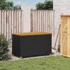 VidaXL Boîte de Rangement de Jardin, Coffre à Outils avec Couvercle, Organisateur de Terrasse Patio, Moderne, Noir Résine 366285
