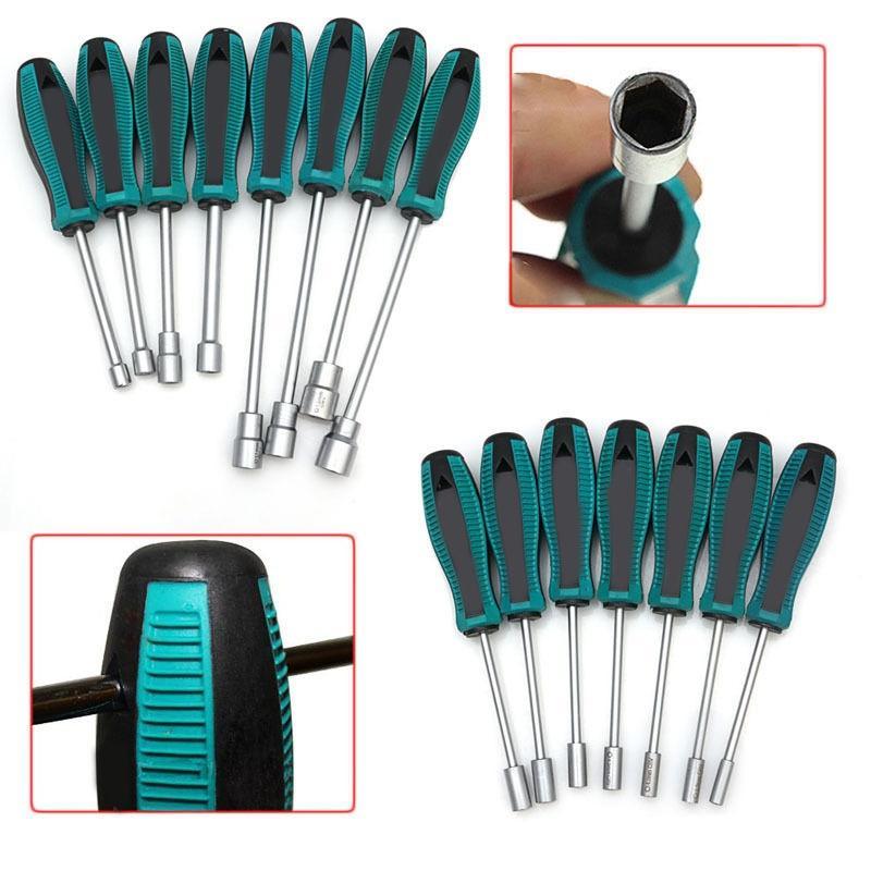 Chiave a Bussola in Metallo Cacciavite Chiave per Dadi Esagonali Utensile Manuale 3mm-8mm