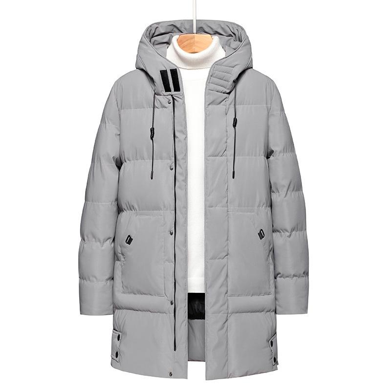 Large size thermal padded coat men s winter coat thickened padded jacket green new medium and long padded jacket men s M серый