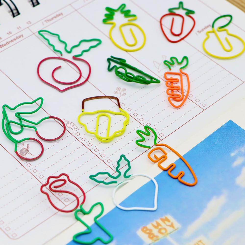10 Pieces Cartoon Vegetabl Creative Carrot Metal Office School Supplies Cute Paper Clips Gift