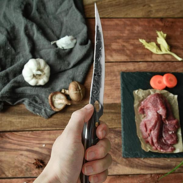Handmade Forged Stainless Steel Kitchen Knife Fish Sculpture Knives Boning Knife Cleaver