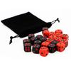 New 24 Pcs 16Mm Red/Black Dice Set With Velvet Bag – Funny Game Accessory For Board Games & Tabletop Gaming