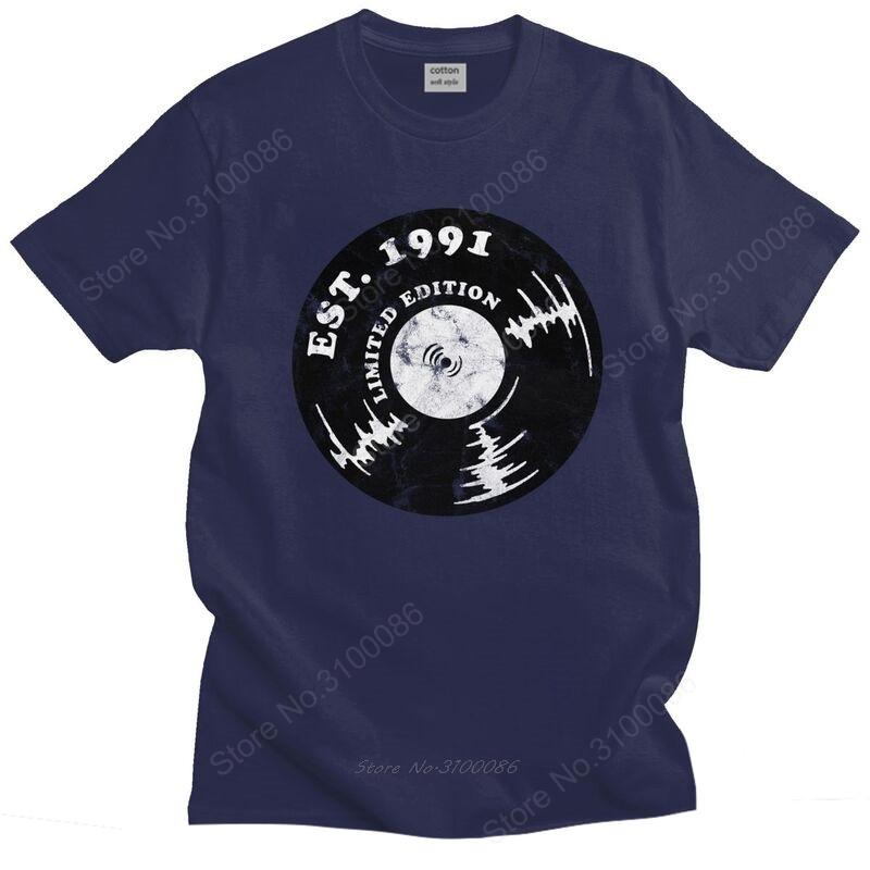 Funny 1991 30th Birthday T Shirts Men ShortSleeve CD Tshirt Printed Tee Tops Pure Cotton Regular Fit Tshirts Gift