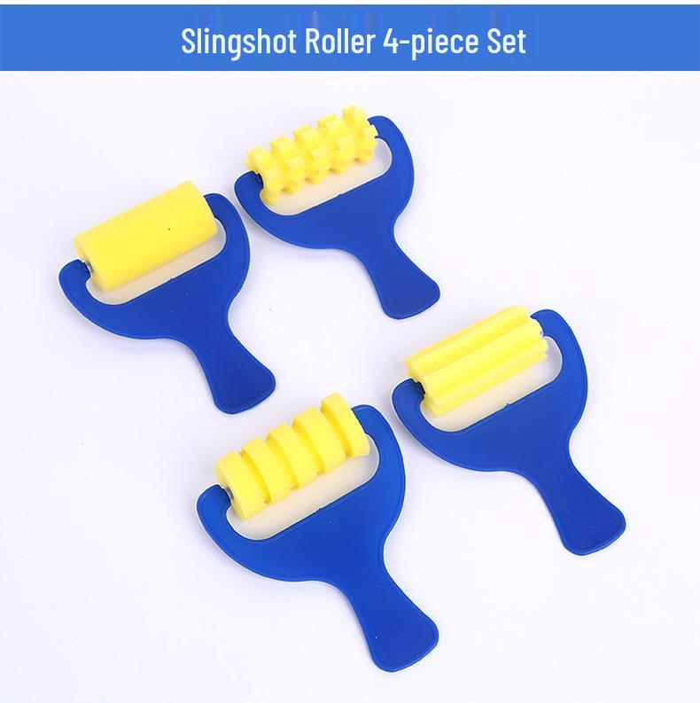 Kids' Painting Sponge Brush Set - 4 Mushroom Stamp Tools for Finger Painting Graffiti