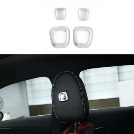Matte Silver Ring Trim - Seat Headrest Adjust Button For Benz GLB W247