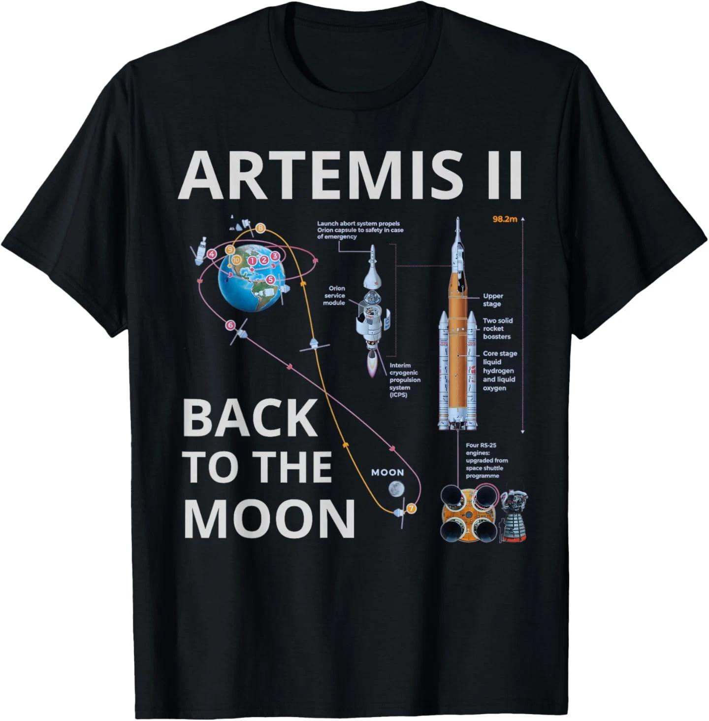 Artemis II Space Mission 2026 SLS Rocket Launch to The Moon T- Shirt 3XL