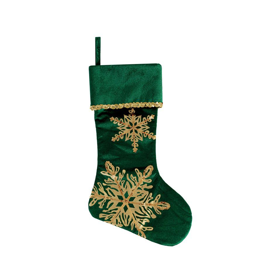 Velvet Christmas Stockings with Gold Stamping - Festive Gift Bags and Ornaments