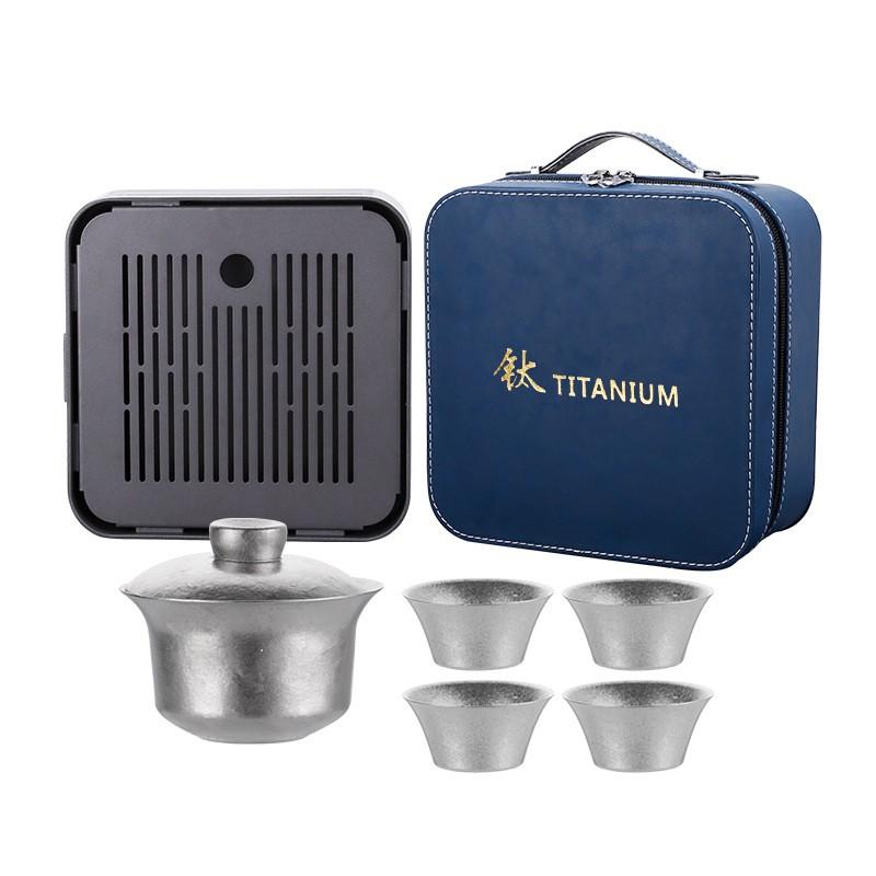 Portable Titanium Travel Tea Set With Gaiwan Teacups Lightweight Outdoor Camping Gift Lovers
