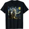 Uil Sterrennacht Van Gogh Schilderij Maan Uilen Uil Liefhebber T-shirt