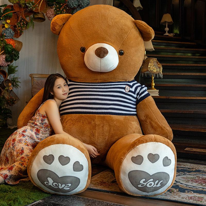 Niedliche übergroße Teddybärpuppe große Bärenpuppe Wurfkissen Plüschtier Umarmbär Ring Nachtmarkt große Puppe