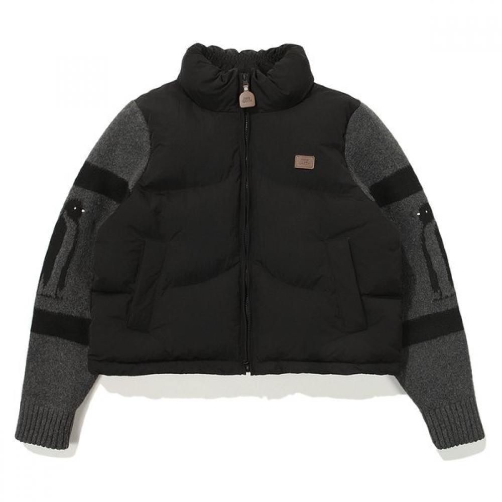 Penguin Knit Sleeve Puffer  Black 085