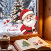 Cartoon-shaped Probe Santa Claus On The Balcony Window Glass Decoration with Window Stickers