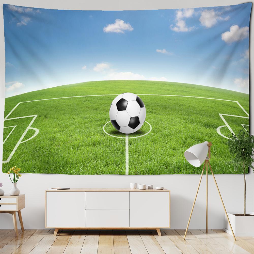 Football Tapestry Wall Hanging Blue Sky White Clouds Bohemian Natural Scenery Sleeping Mat Living Room Family Decoration