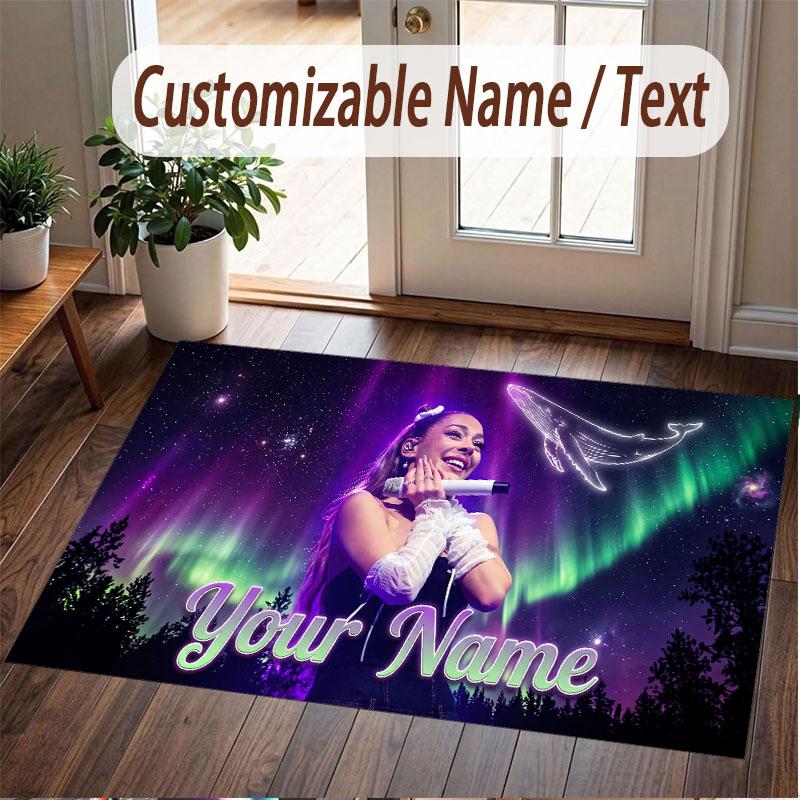 Custom Name Crystal Velvet Rug,Ayliva Comfortable Anti Slip Floor Mat For Room Decoration