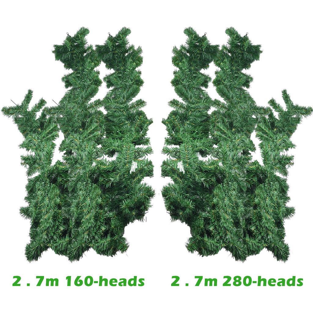 1pcs 2.7M Artificial Green Christmas Garland Wreath Christmas Pine Tree Rattan Decor Home Decor Xmas Stair Decoration
