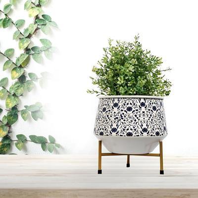 Blomstervase i metall med jernstativ, potter til planter, plantepotter til hjemmedekorasjon, saftigpotte
