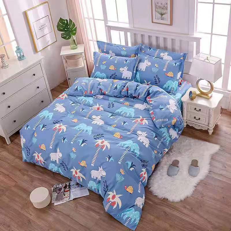 King Size/Queen Size/Twin Size Bed Sheet, Quilt Cover, Pillowcase Three-piece Set/four-piece Set Thick Cotton Bedroom Simple Bedding High Quality