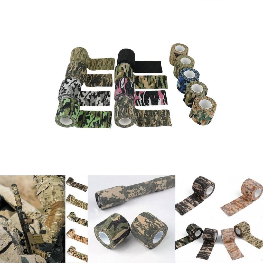 Self Adhesive Stretchable Camouflage Tape For Outdoor Use With Non Sticky Fabric In Multiple Colors And Patterns For Easy Application