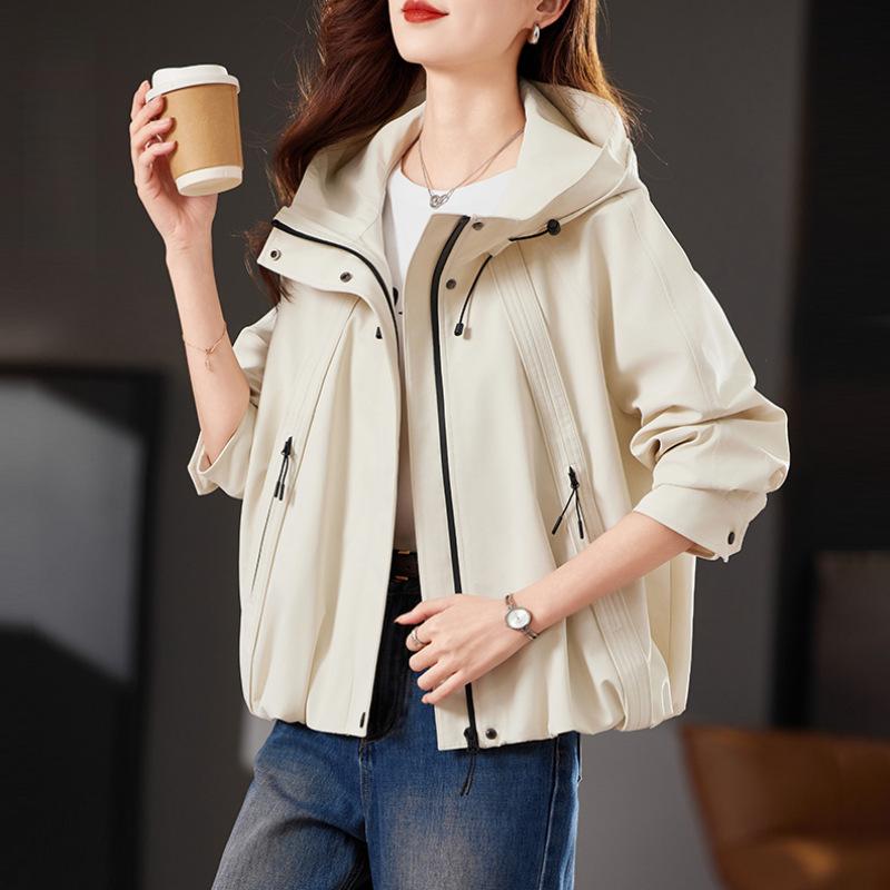 

Short coat women s casual jacket spring and autumn new popular fashion high-end trench coat XL (145-84 kg recommended)