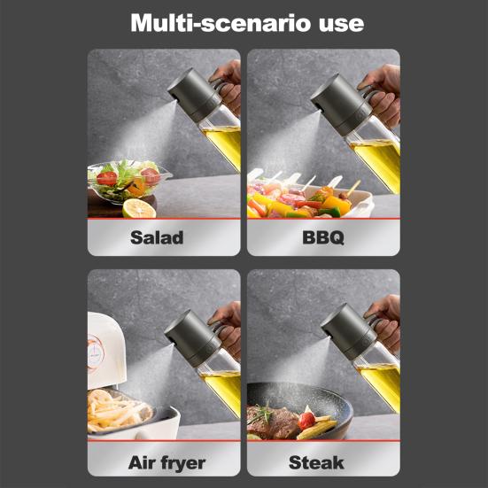 250ML Oil Spray Bottle Transparent Design Olive Oil Sprayer Glass Oil Mister for Kitchen Cooking BBQ