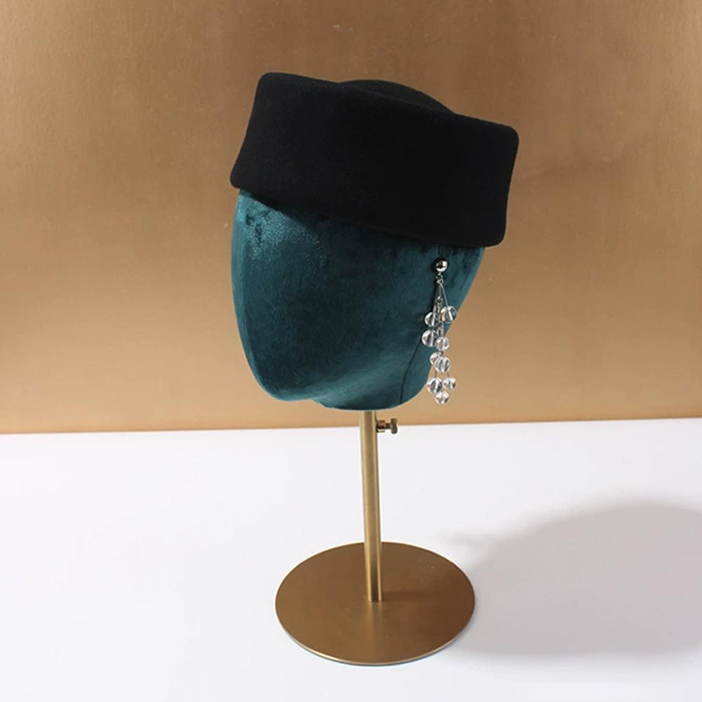 Women British Retro Wool Felt Beret Hard Concave Top Elegant Mini Hat For Formal Wedding Party Garment Accessory