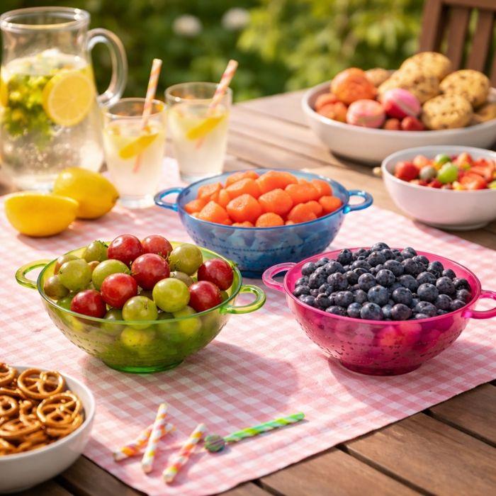 Set de 3 Passoires 15 cm - SIROCO - Plastique Coloré - Ergonomiques - Compatibles Lave-Vaisselle - Léger