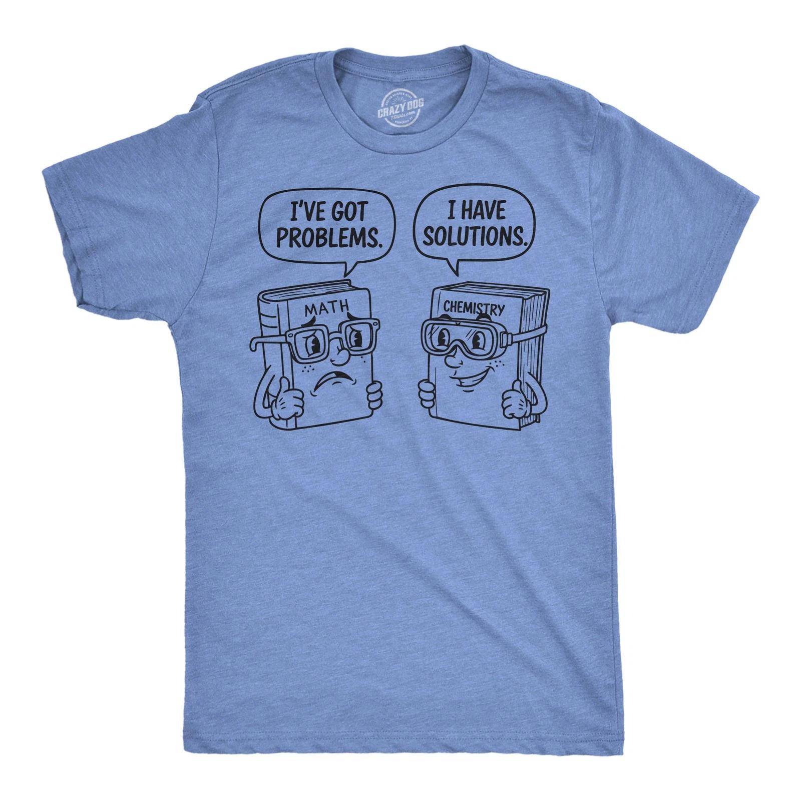 Mens Funny T Shirts Problems and Solutions Sarcastic Math and Science Graphic XL