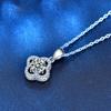 Lindon S925 Sterling Silver Moissanite Luxury Personality Pendant Necklace Women's Classic Tide Sugar Full of Wild Clavicle Chain