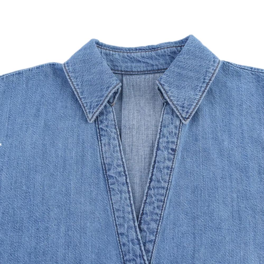 Damen Europäischer & Amerikanischer Stil Weitärmelige Jeanshemdjacke - Neu eingetroffen