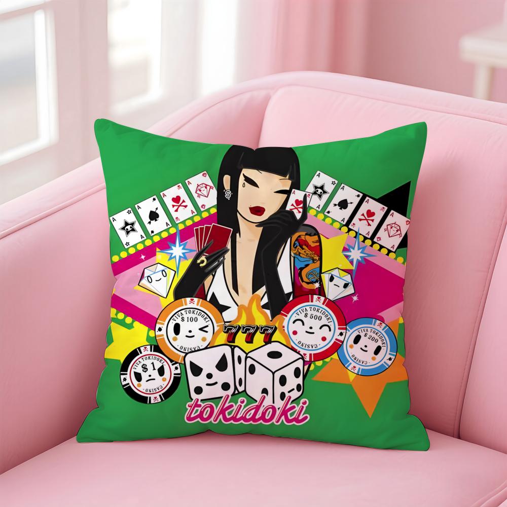 T-Tokidoki Cushion Cover Home & Car Multi-Scene Pillow Cover - Reversible, Soft & Durable for Daily Use