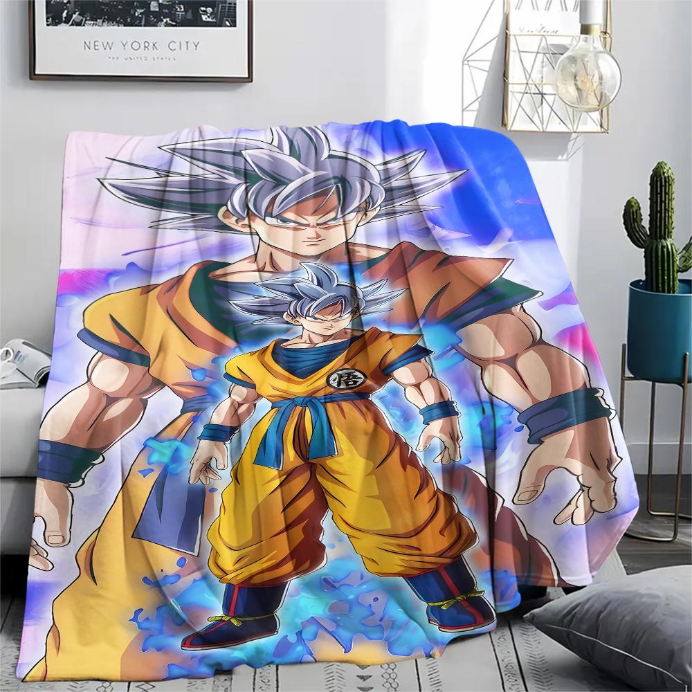 Coperta in Flanella con Stampa Personaggi Dragon Ball, Alta qualità Confortevole per Tutte le Stagioni, Arredamento per la Casa, Calore e Comfort, Perfetta per Regali di Natale