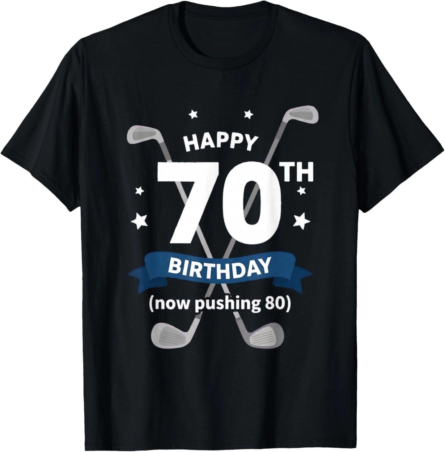 

70th Birthday Golfer Gift Golf Clubs Logo Brand Design T-Shirt S