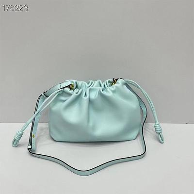 2024 Genuine Leather Trendy Pleated Bucket Bag - Small Drawstring Lucky Dumpling Messenger