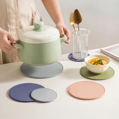 Silicone Trivet Mat with Non-Slip Heat-Resistant Pot Bowl Holder Round Placemat for Hot Pot