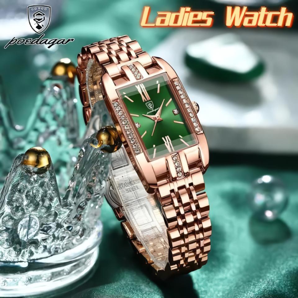 Swiss Brand POEDAGAR Watches Women's Fashion Design Quartz Wristwatch Waterproof Stainless Steel Clock Luxury Women Watch