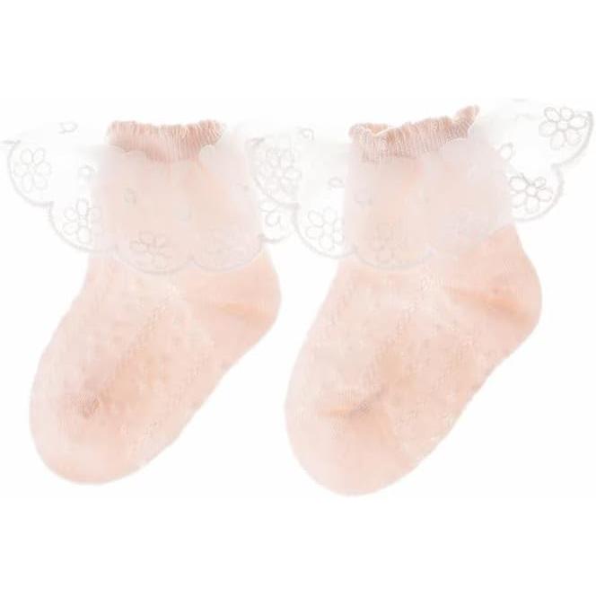[Baby Koi] Baby Socks Socks Girls Newborn Cotton 2 Pair Set Non-slip Lace Cute Shichi-Go-San Birth Preparation Gift