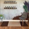 Cotton Runner Rug Dark Brown Beige 70x170cm