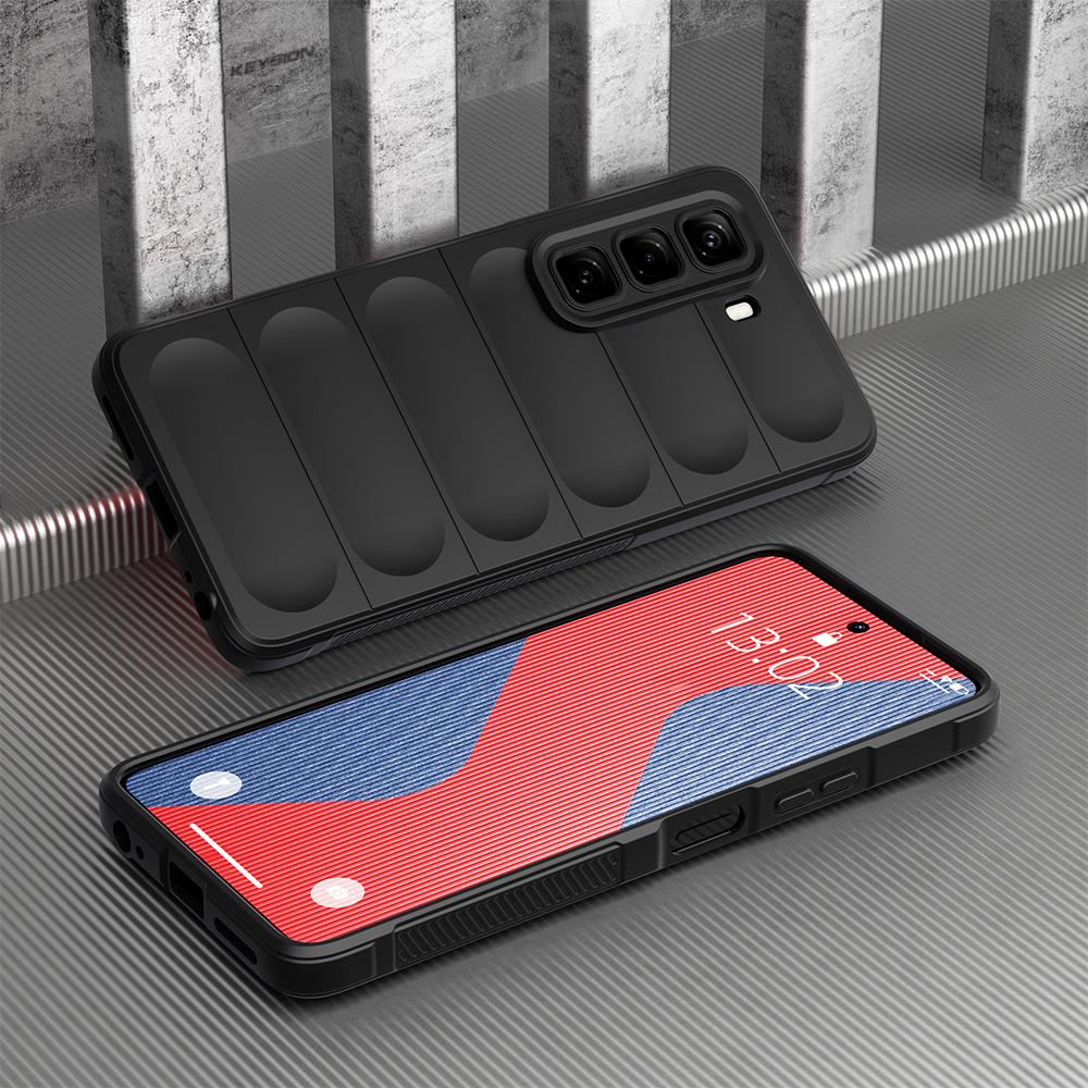 KEYSION Shockproof Matte Phone Case for Infinix Hot 50 4G Anti-skid Soft Silicone Phone Back Cover for Infinix Hot 50 Pro 4G