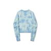 Li Ning Tie-Dye Pullover Long Sleeve Knit Sweater Women Sweaters Blue White AMBT126-4