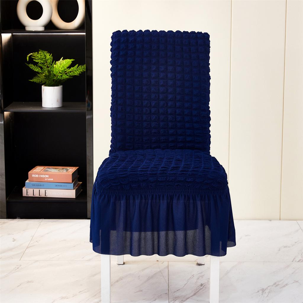 2pcs Chair Covers, Universal Stretch Dining Room Chair Covers With Skirt, Removable Parsons Chair Slipcover For Kitchen Wedding Party Banquet