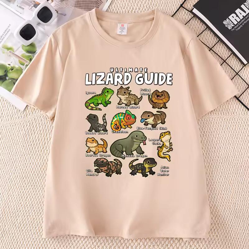 Funny Lizard Graphic T Shirts Cotton Short Sleeve Round Neck Printed Tshirt Casual Summer Men Women T-shirt Round Eck Tees