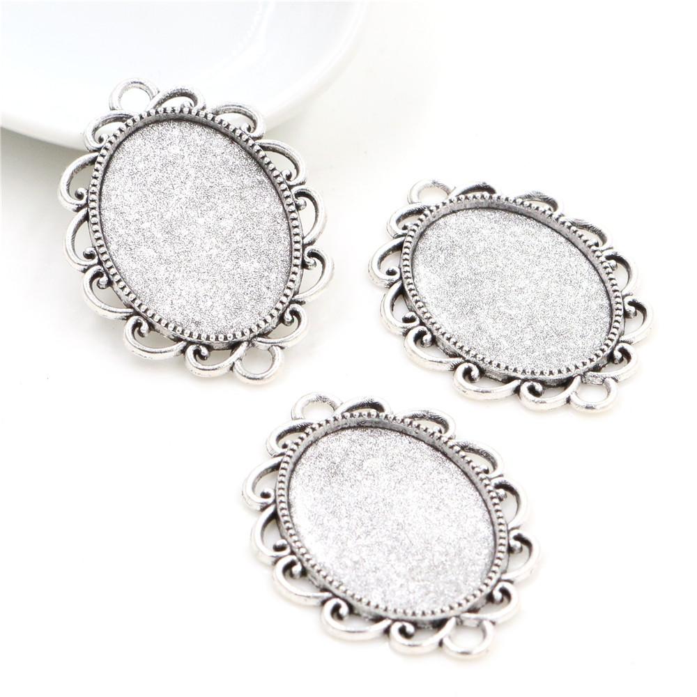 10 pièces 18x25mm Taille intérieure 3 couleurs Style classique Cabochon Camée Base Monture Charms Pendentif Bijouterie