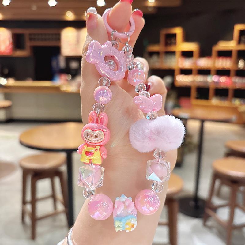 

Мультяшный Милый Кукла Бисером Цепочка для Телефона Универсальный Сладкий Противопотерянный Ремешок на Запястье для Телефона Шарм для Чехла для Наушников Украшение для Сумки Подарки