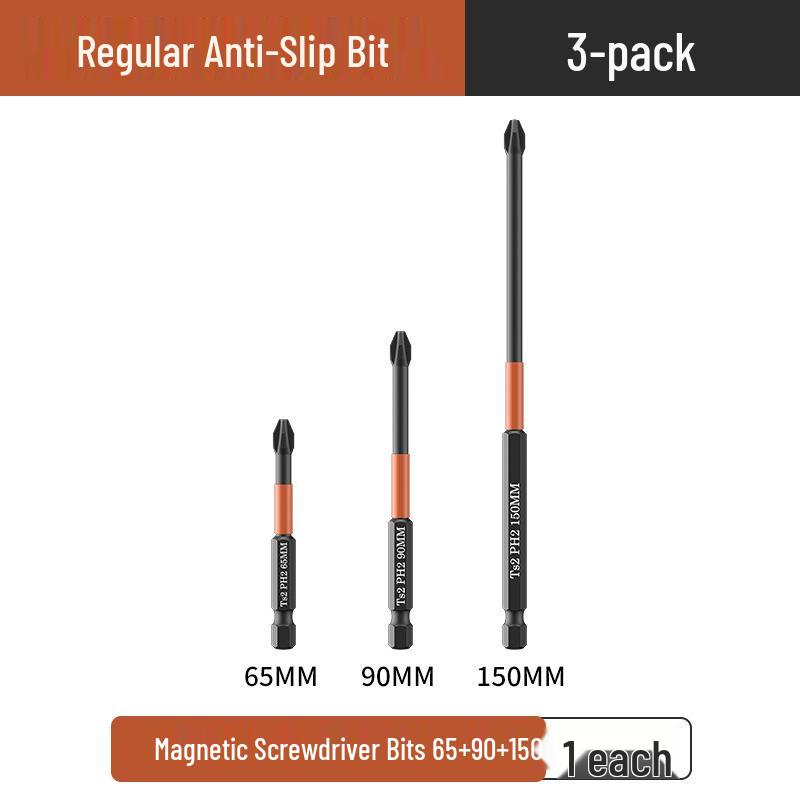 Tungsten Steel Anti-slip Phillips Screwdriver Bit Set - Super Hard, High Hardness, Strong Magnetic, for Electric and Hand Drills.
