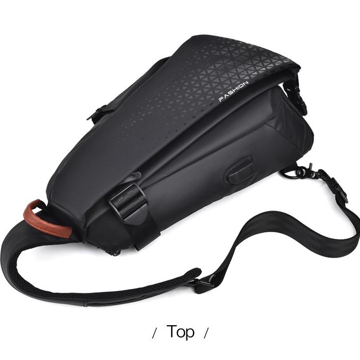 Men's USB Charging Chest Bag Badminton Racket Backpack Waterproof Chest Pack Sports Backpack