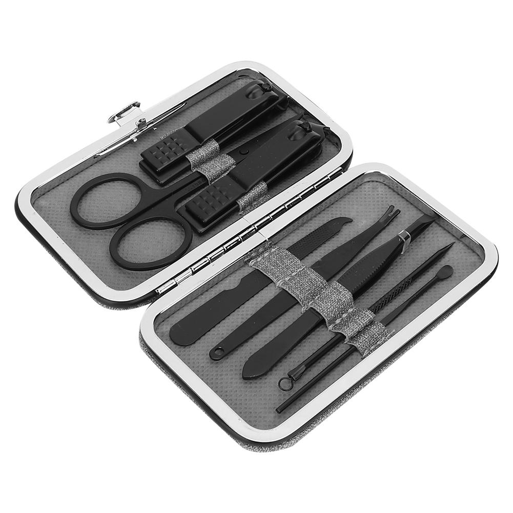 

8 шт. Набір інструментів для манікюру з нержавіючої сталі Кусачки для нігтів Пилочка для нігтів Набір голок для видалення прищів Сірий сірий