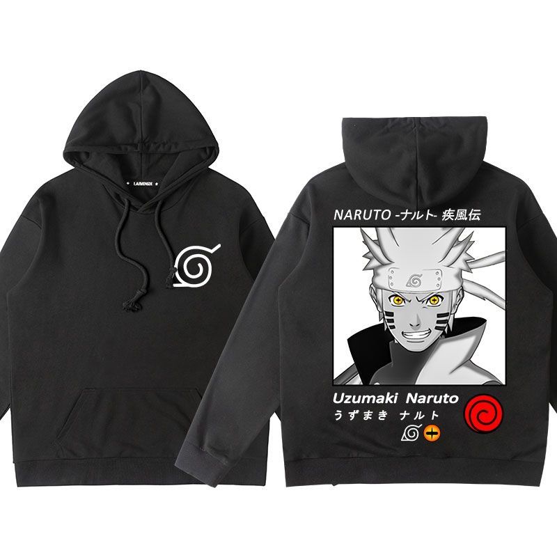Naruto Anime Co-marqué Sweat Hommes Automne À Capuche Plus Velours Tout-match Hong Kong Style Ins Tendance Naruto Sasuke Veste