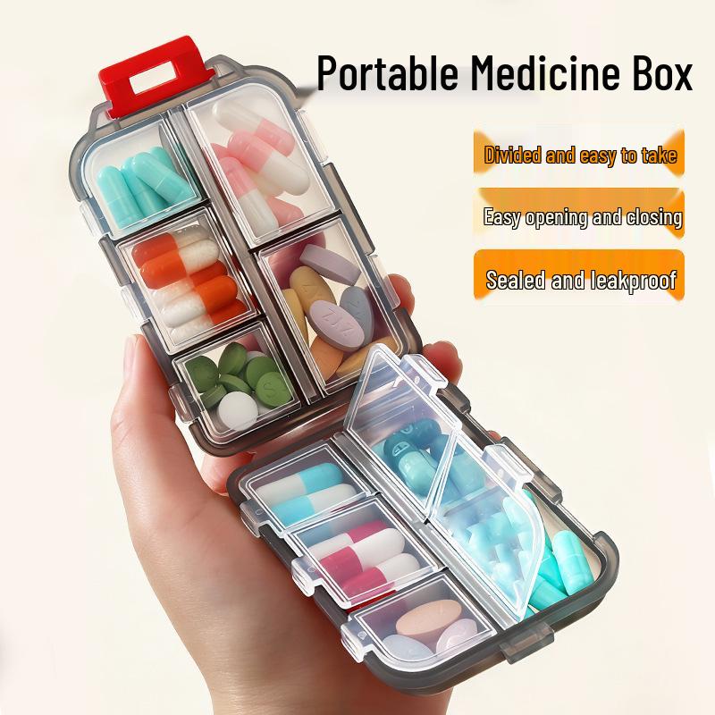 Portable Pill Organizer - 7-Day, 3-Times Daily Dispenser with Large Capacity and Medication Reminder