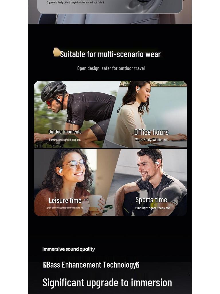 Bluetooth Ear-Hook Headset with HIFI Sound and Long Battery Life